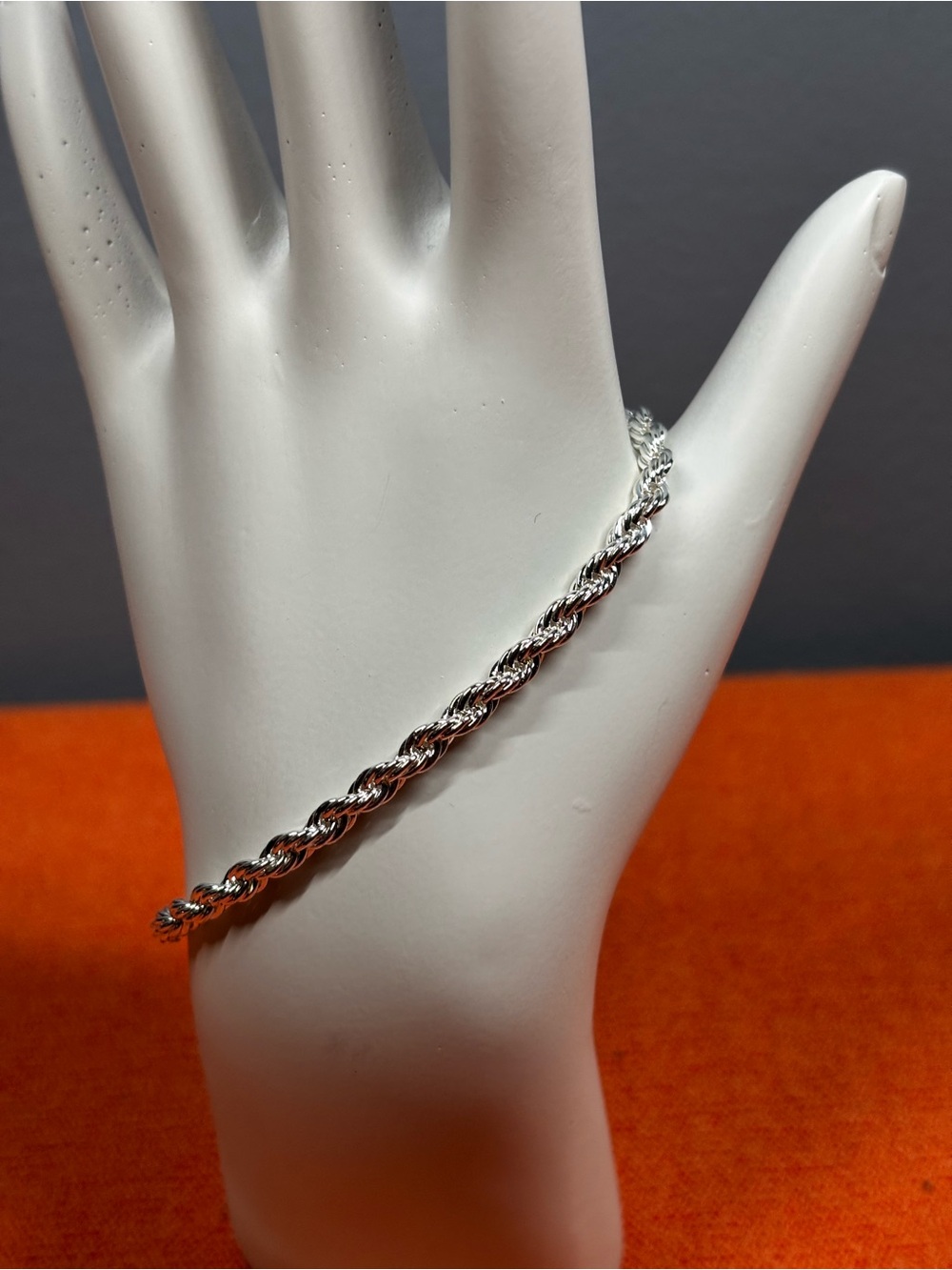 925 Sterling Silver Rope Chain Bracelet Unisex